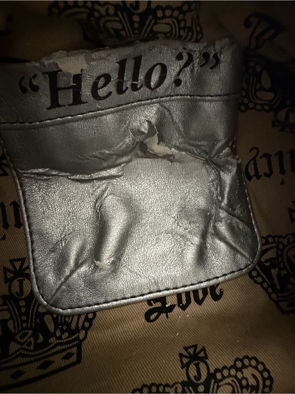 Juicy Couture Black Leather Shoulder Bag with Heart Charm - Picture 10 of 13